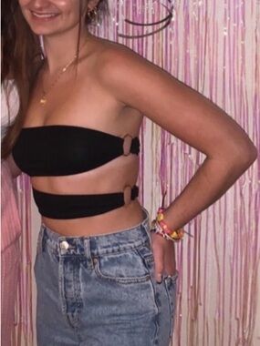 Princess Polly Black Strapless Cutout Bodysuit